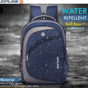 Unisex Blue & Grey Colourblocked Contrast Detail Backpack