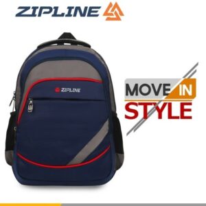 Unisex Blue & Grey Colourblocked Contrast Detail Backpack