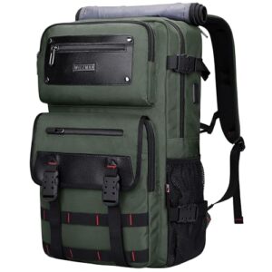 WITZMAN Carry On Travel Backpack for Men Fit 17 Inch Laptop Airline Approved 3 in 1 Laptop Backpack(B685 Army Green)