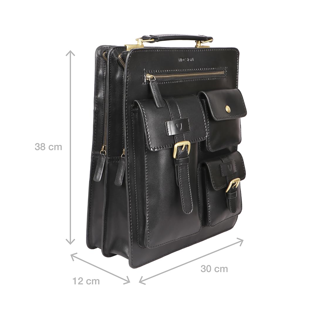 Hidesign Men's SUSTAIN-01 Black Leather Backpack-Large (8903439871352) - Image 6