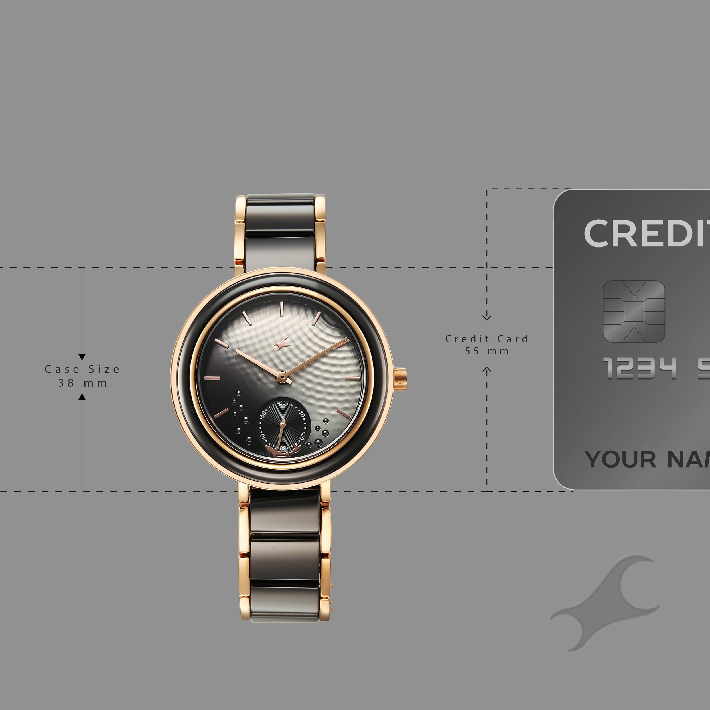 Fastrack Oceanyx - Ceramic Quartz Black Round Dial Women's Watch | Brass Solid Links Material | Multi Color Band - 6315KD03 - Image 2