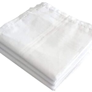 Cotton Premium Collection Casual Style Handkerchiefs Hanky For Men - White Striped | Lining Design Men's Handkerchiefs | Perfect for Gift | Size: XXL (3, Plain White Size: XXL Men's Handkerchiefs)