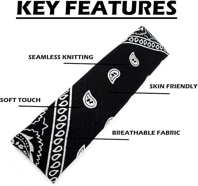 Aenon Fashion is my passion Soft Breathable Cotton Paisley Bandana Handkerchief For Hair Head Bike For Men & Women (1, White) - Image 4