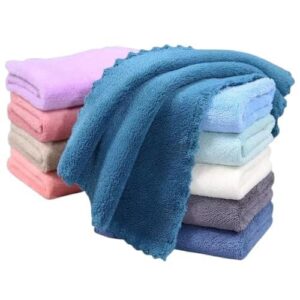 ELITEWAVE Face Towel/Handkerchief/Rumal Microfiber Small Size -Pack of 12 Pieces - Soft and Super Absorbent Face Towels for Women's, Kids and Newborn Babies - 25x25 CM - 12 Pieces.