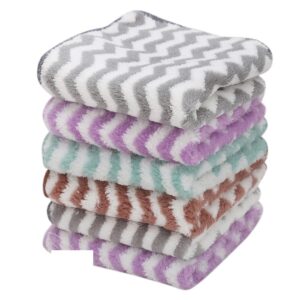 Florabliss® Microfiber Small Size Face Towel/Handkerchief/Rumal - 400 GSM/Extra Soft and Super Absorbent Face Towels for Women's, Kids and Newborn Babies -Set of 6 (25x25 cm) - Multicolor