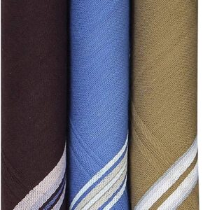 Heart Home 100% Cotton Premium Collection Handkerchiefs Hanky for Men, Set of 3 (Dark Color) (Model: HS_37_HEARTH020412)