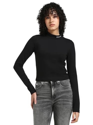 Calvin Klein Jeans Slim Fit Viscose Mock Neck Top dress material - Shoppermaart