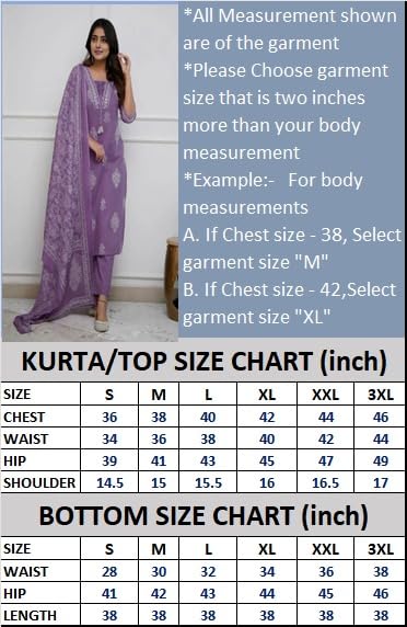 PARTHV Women’s Pure Cotton Printed with Handwork Kurta with Pants and Dupatta Set, Wedding Ethnic Suit Set, P-1079, Purple, XXL
