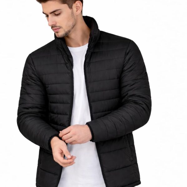 Ben Martin Men’s Black Quilted Winter Jackets || Lightweight Puffer Jacket for Men || Full Sleeve Stand Collar Jacket:s || Warm & Comfortable Winter Wear || Casual & Travel Jacket' for Men' - Large dress material - Shoppermaart