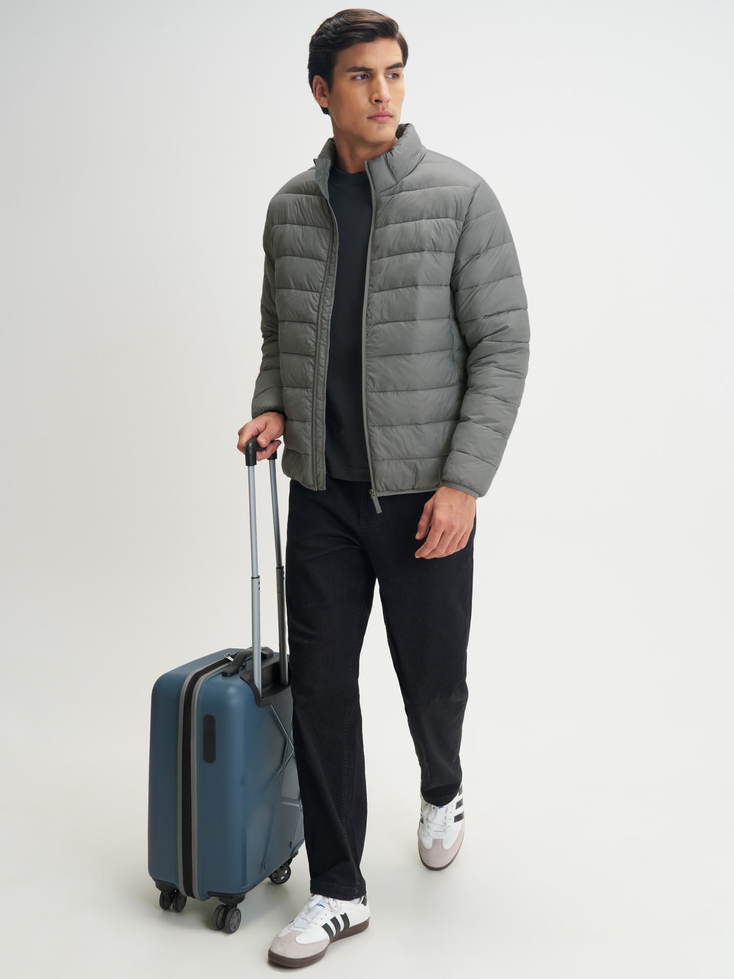 XYXX Ultra-Light Puffer Jacket For Men| Light Winter Jacket With Long sleeves | Solid Hooded Neck – Regular Fit | Ash Grey