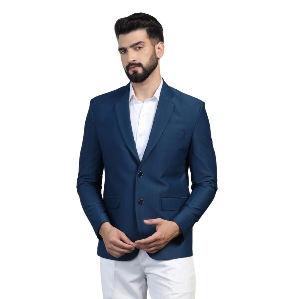 TAHVO Men Linen Blazer Color Blue Size 38 dress material - Shoppermaart