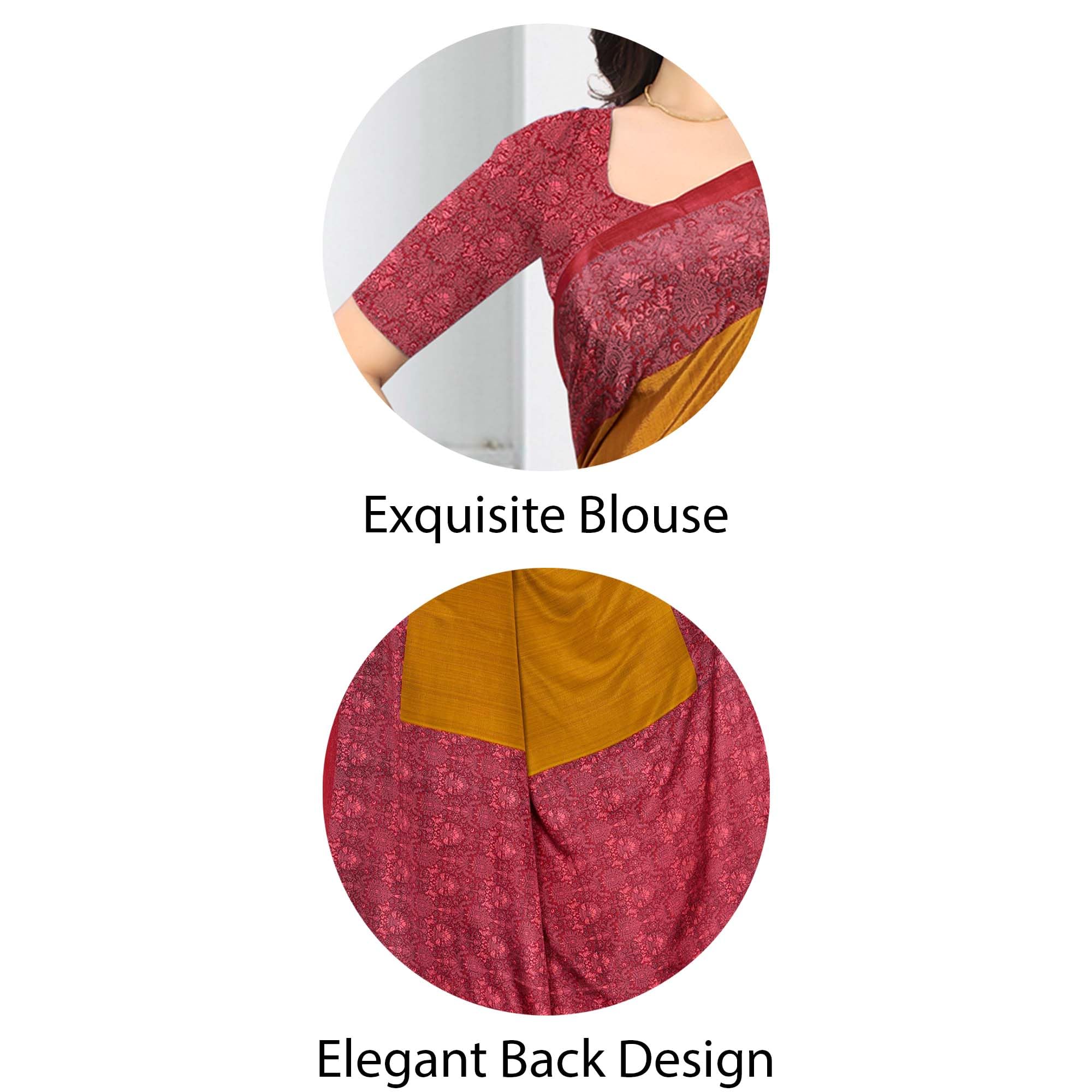 Vimla Women’s yellow Turkey Art Silk Uniform Saree with Blouse Piece (7016 yellow_Free Size)