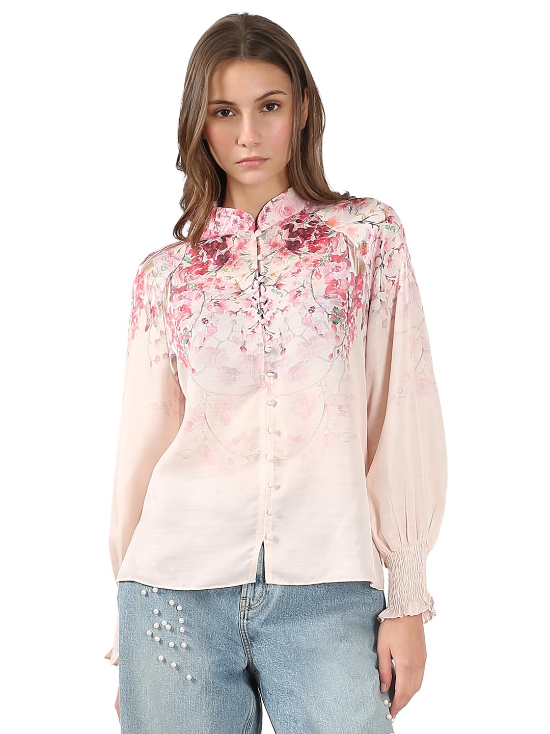 Vero Moda Women Regular Fit Pink Top dress material - Shoppermaart