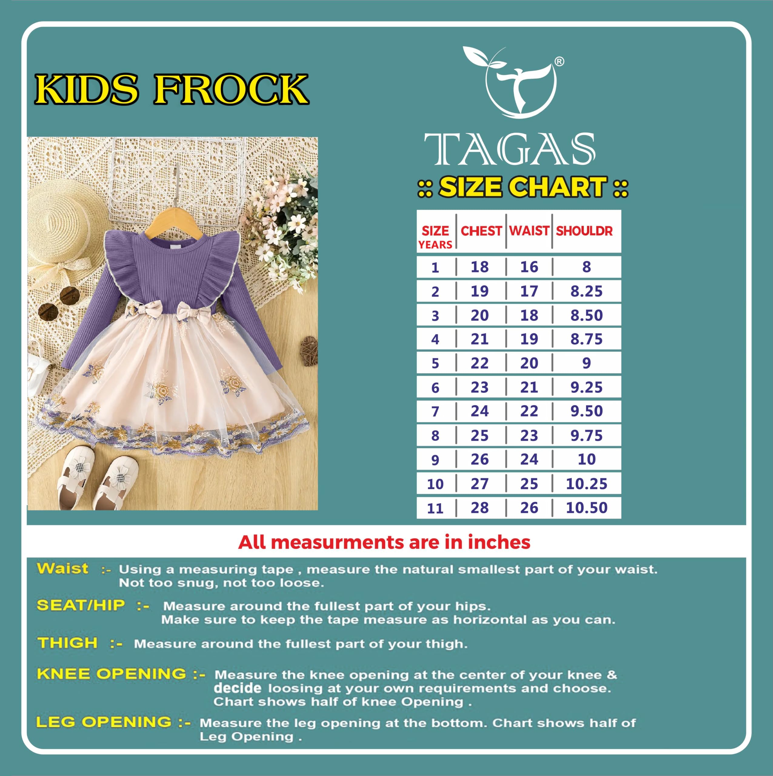 TAGAS Girls’ Princess Dress for Girls ||Fancy Dress|| Birthday Frock for Girl || (KD-213) Orange