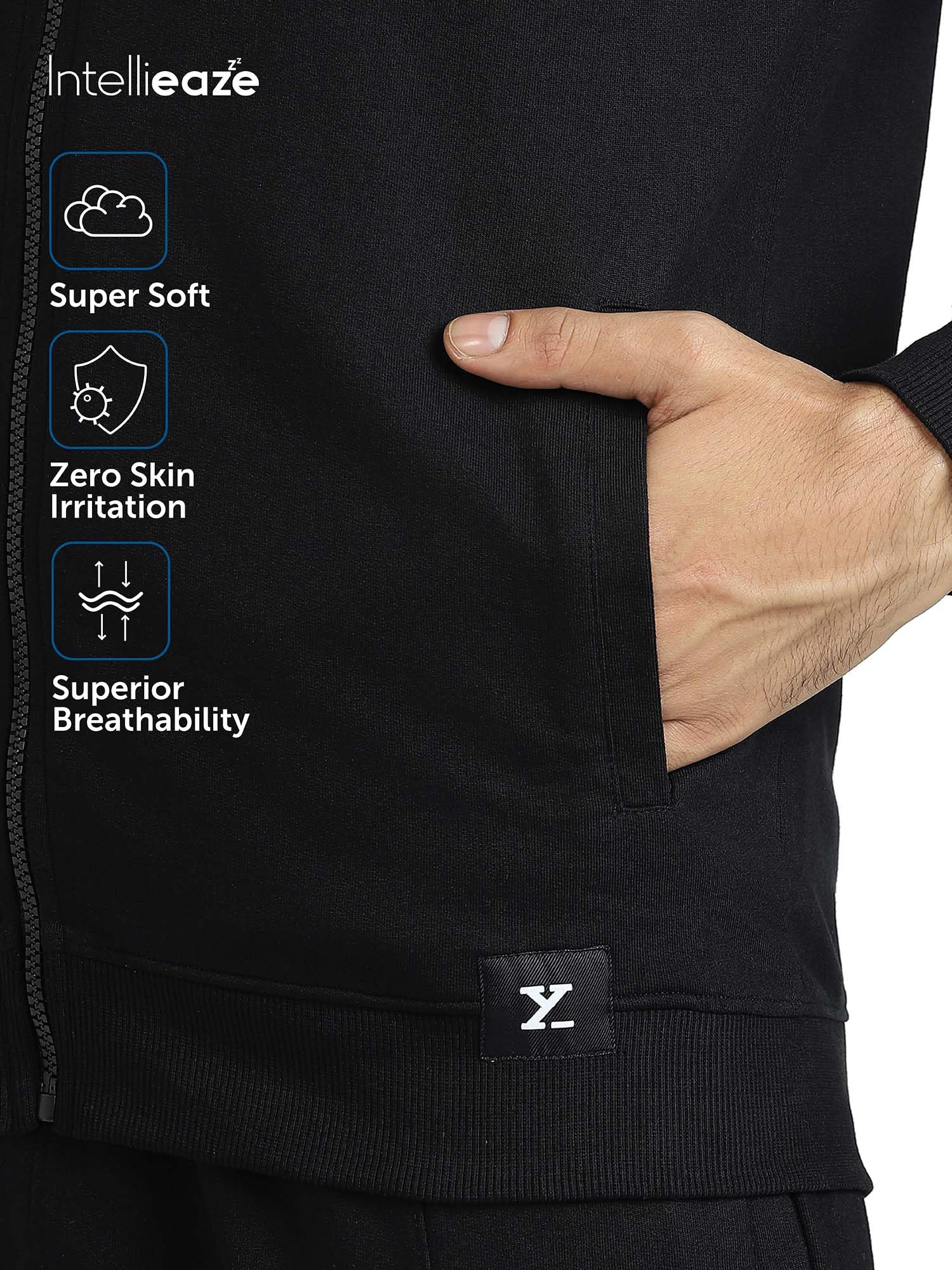 XYXX Men's Regular Jacket Black L - Image 3