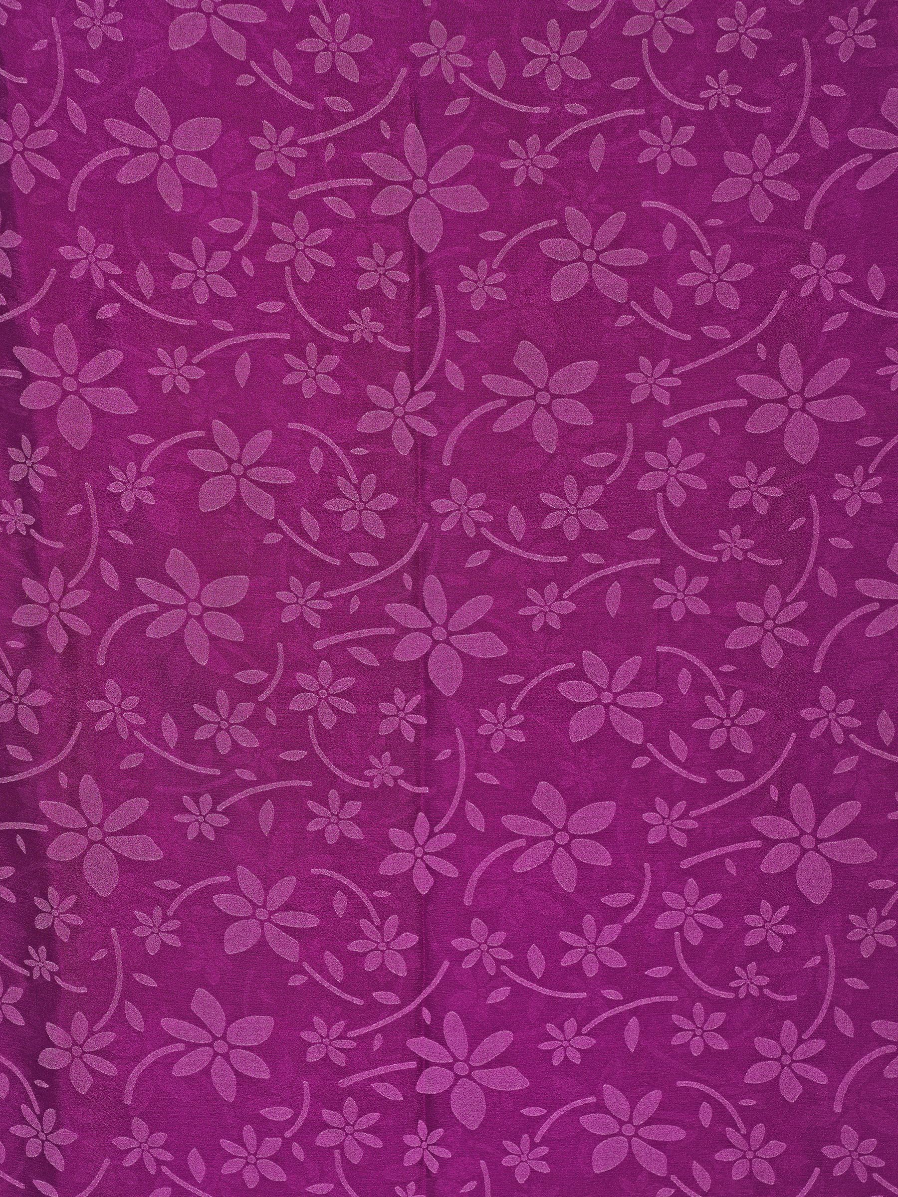 Garden Vareli Lock Chiffon Viscose Brasso Floral Saree – Magenta