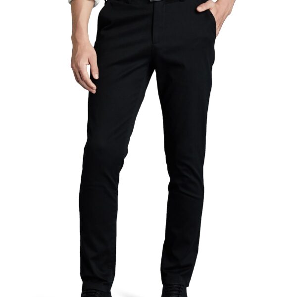 Symbol Premium Men's Flexi Waist Casual Pants | Stretchable Chinos | Stylish Office Fashion Mid Rise Trousers (Available in Slim Fit & Regular Fit) (Black_32)